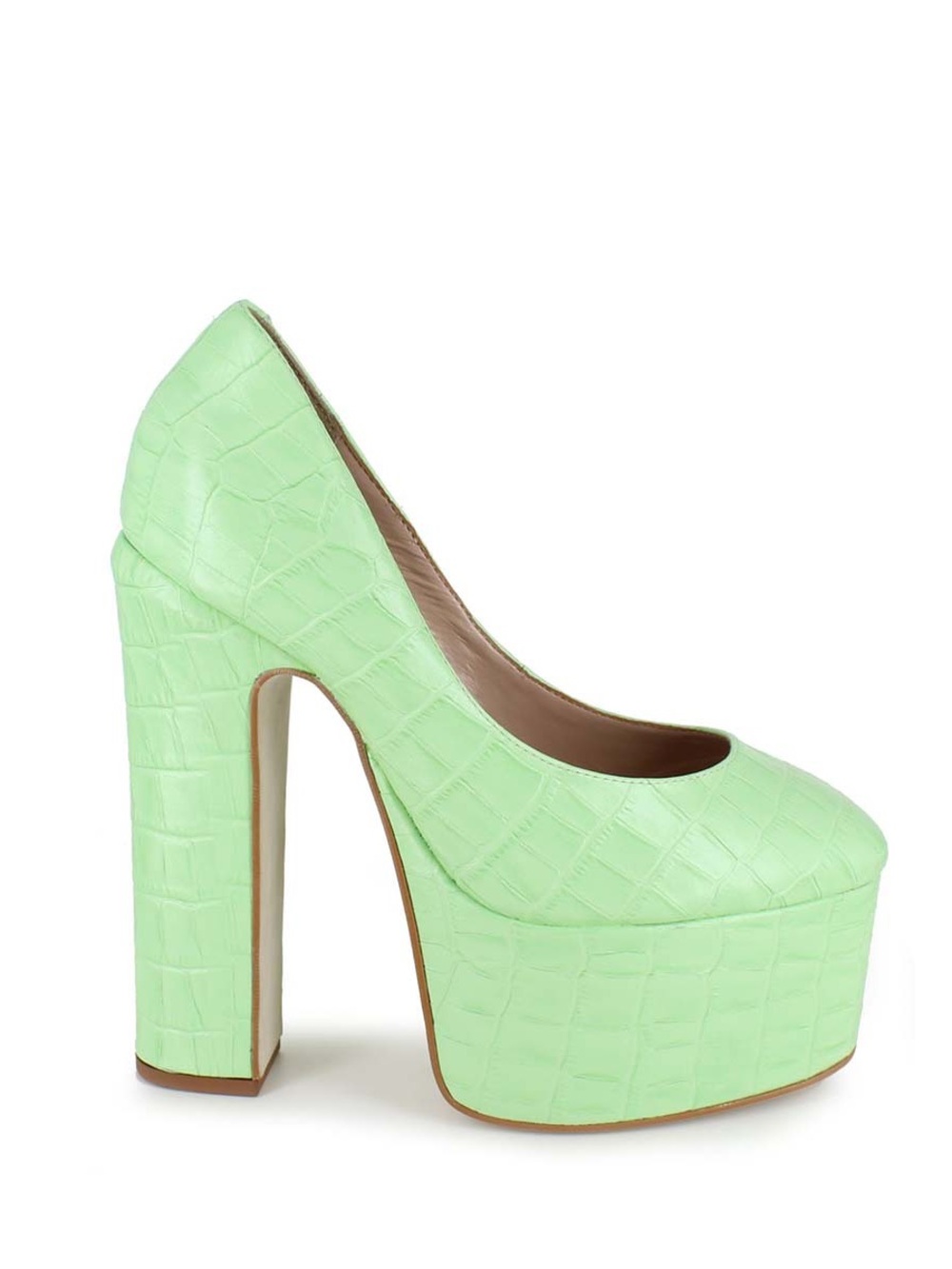 ZIGI Giorgia Nile Green Croc Platform Pumps Heels Size 7